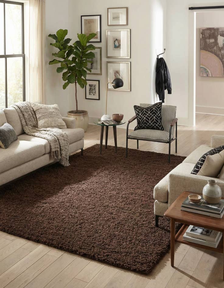 Detail image of 7' 10 x 7' 10 Solid Shag Square Rug