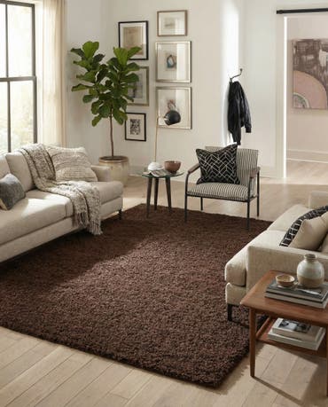  7' 10 x 7' 10 Solid Shag Square Rug