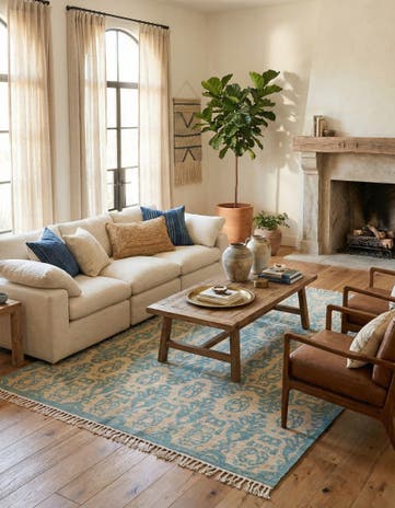 6' x 8' Hand Knotted Darya Wool Rug