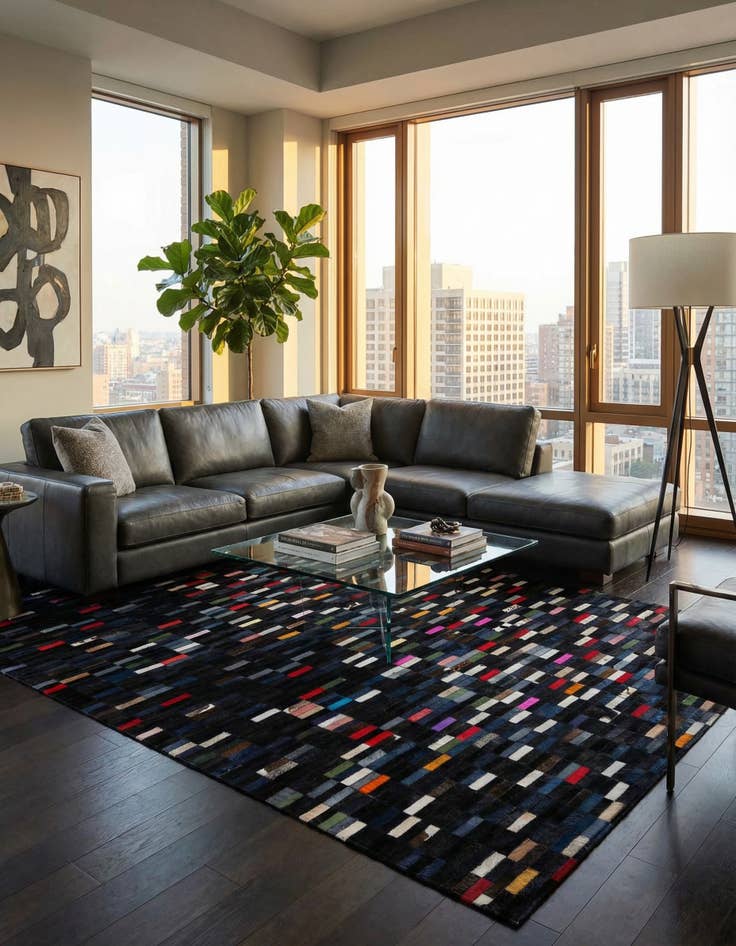 Detail image of 5' 2 x 7' 11 Cowhide - Patchwork Rug