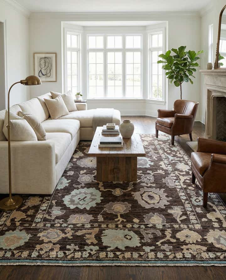 9' x 11' 10 Hand Knotted Oushak Wool Rug