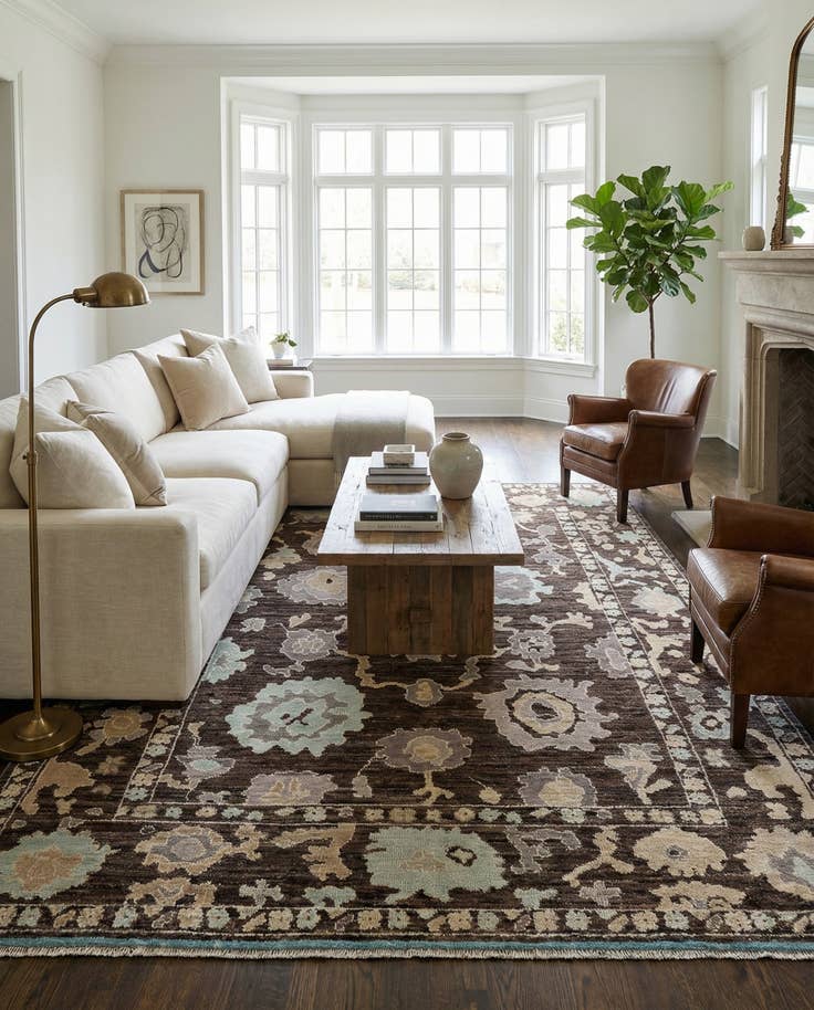 Detail image of 9' x 11' 10 Hand Knotted Oushak Wool Rug