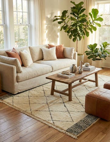 6' 6 x 10' Hand Knotted Moroccan Wool Rug