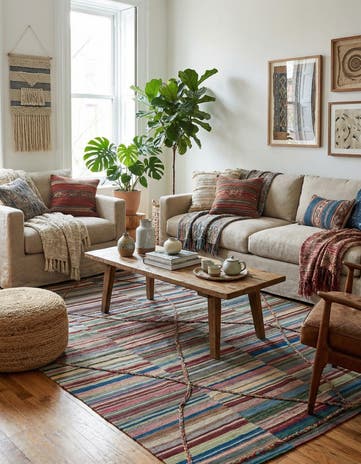 6' 6 x 9' 4 Hand Knotted Moroccan Wool Rug