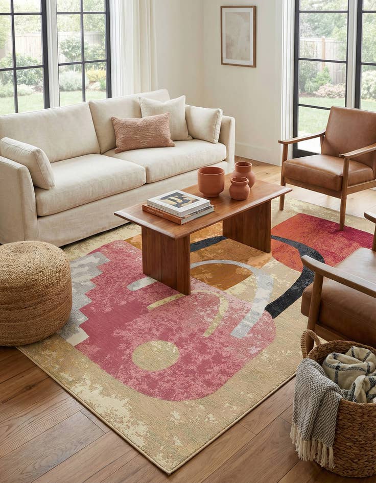 Detail image of 7' 10 x 10'  Washable Modern Indoor / Outdoor Rug