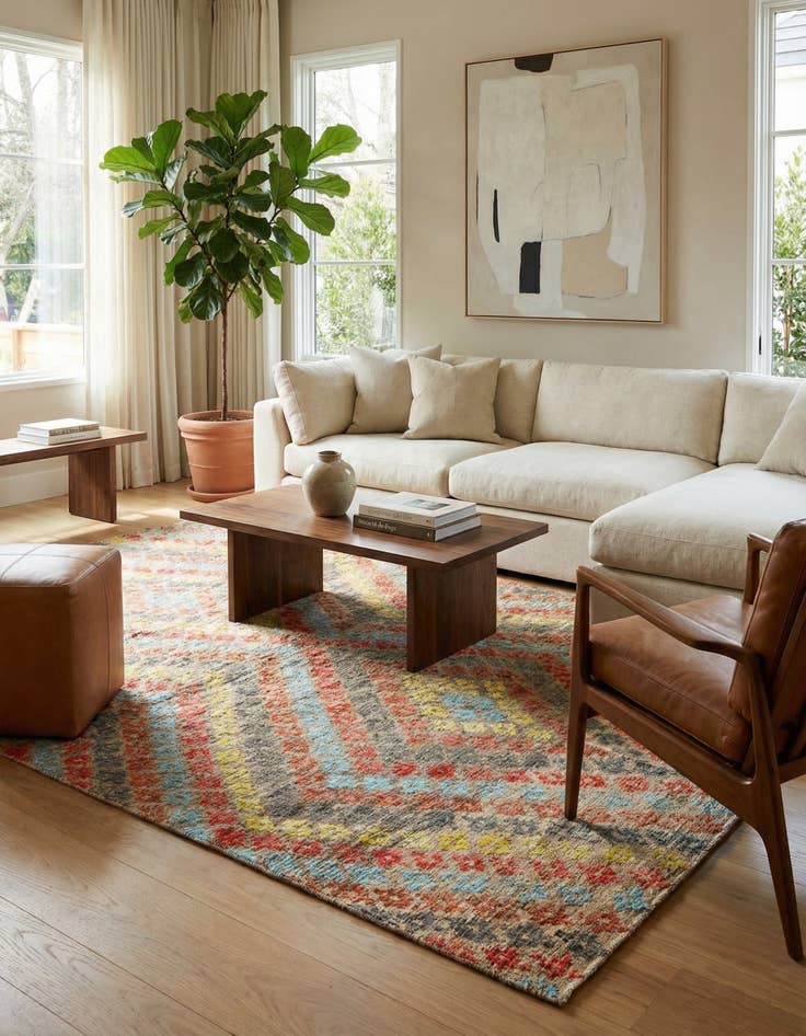 Detail image of 5' 6 x 8' 4  Hand Knotted Darya Wool Rug