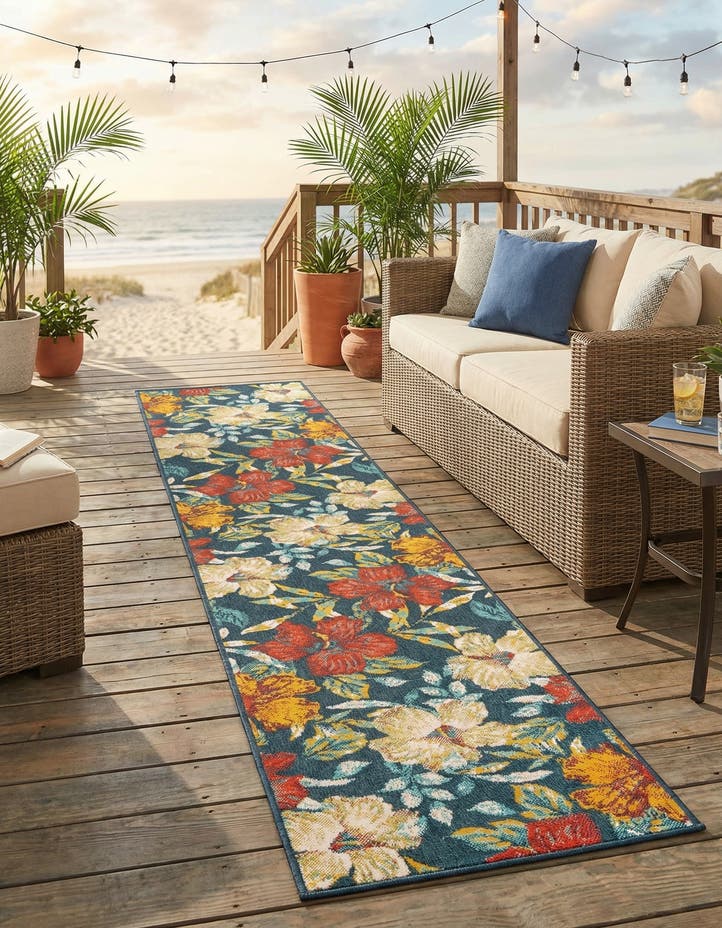 2' 7 x 13' Easy-Clean Coastal Indoor / Outdoo...