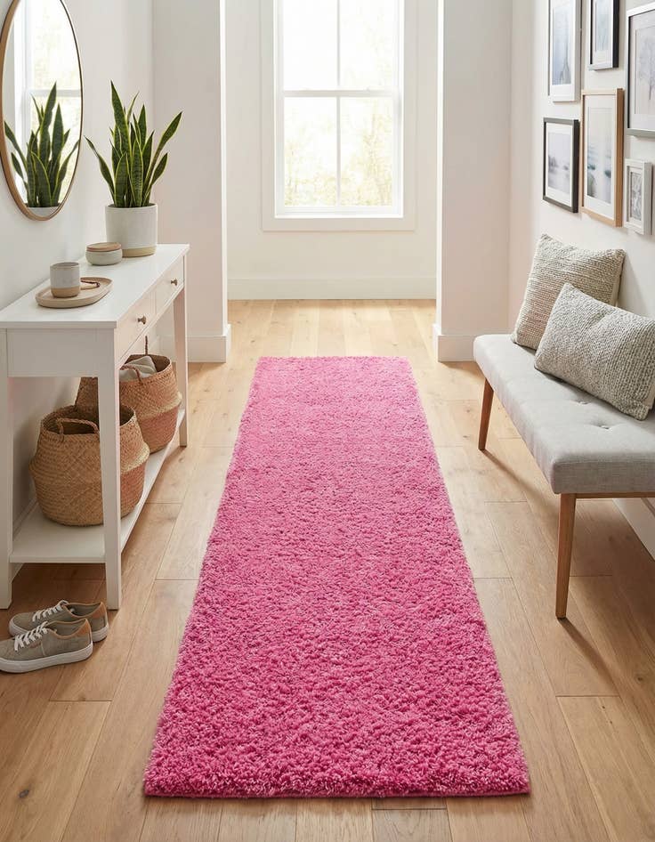 Detail image of  2' 7 x 13' Solid Shag Runner Rug