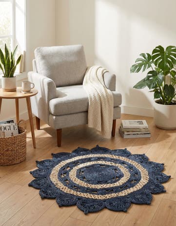 3' 1 x 3' 1 Handmade Braided Jute Round Rug