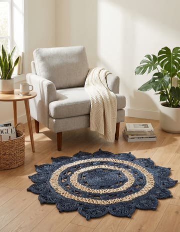 3' 1 x 3' 1 Handmade Braided Jute Round Rug