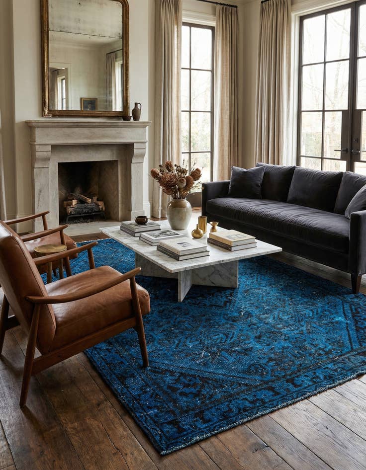 Detail image of 4' 3 x 6' 4  Hand Knotted Ultra Vintage Persian Wool Rug