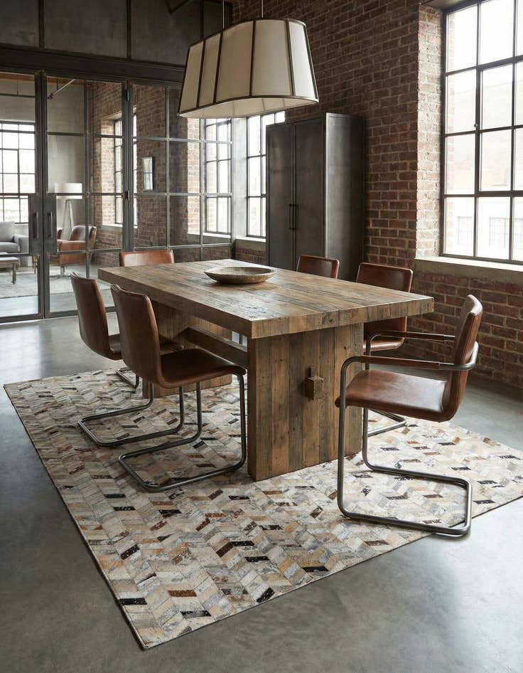 Detail image of 5' 4 x 7' 7 Cowhide Stocks Rug