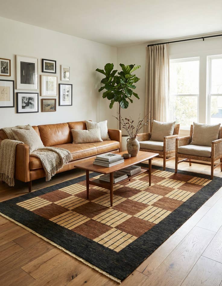 Detail image of 5' 4 x 7' 7  Hand Knotted Modern Ziegler Rug