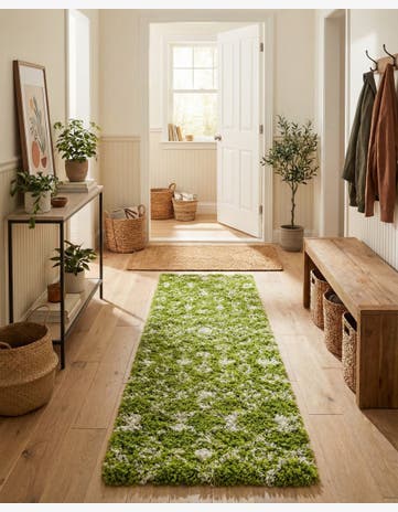 2' 7 x 10' Moroccan Trellis Shag Runner Rug