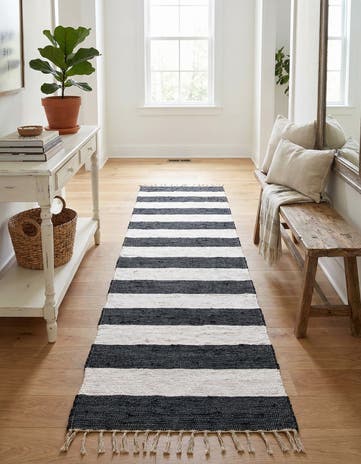 2' 6 x 16' 5 Hand Woven Chindi Rag Runner Rug