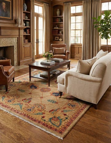 5' 2 x 7' 6 Hand Knotted Ziegler Wool Rug