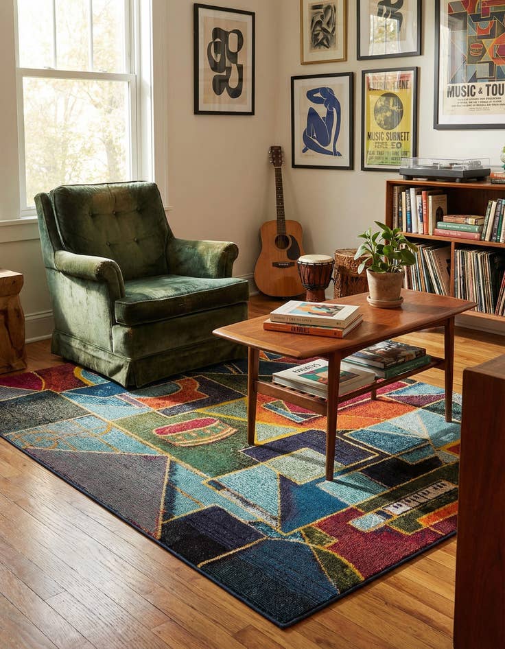 Detail image of 5' 3 x 8'  Washable Haerfest Rug