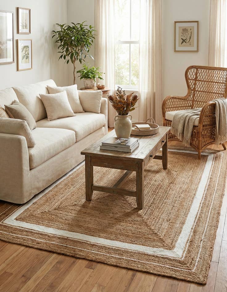 Detail image of 9' x 12' 2  Hand Braided Jute Rug