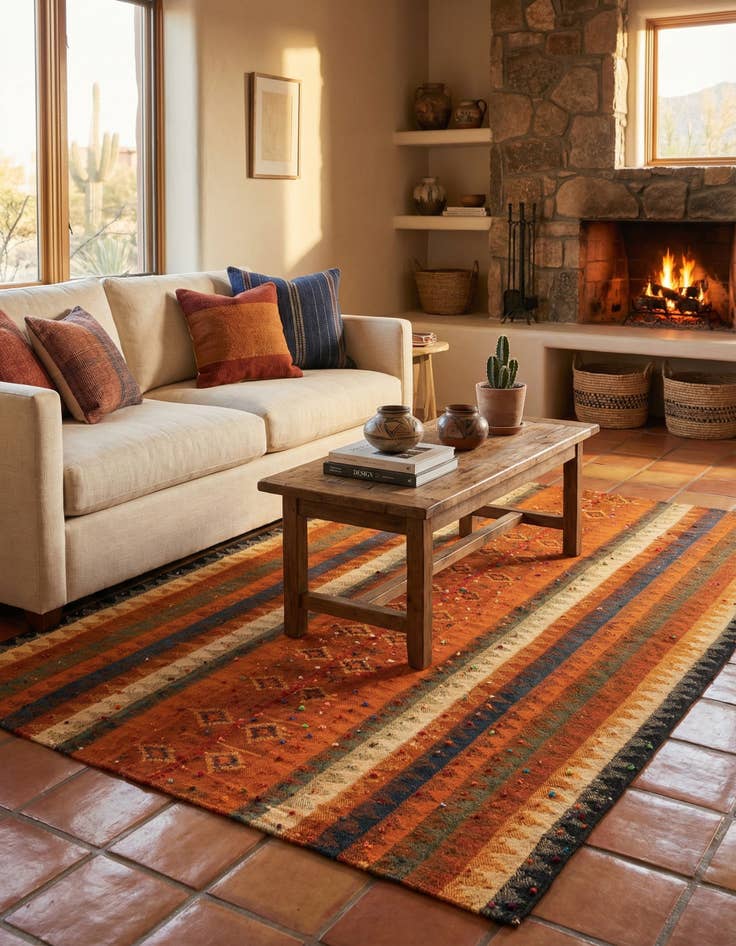 Detail image of 4' 9 x 6' 11 Jajim Rug