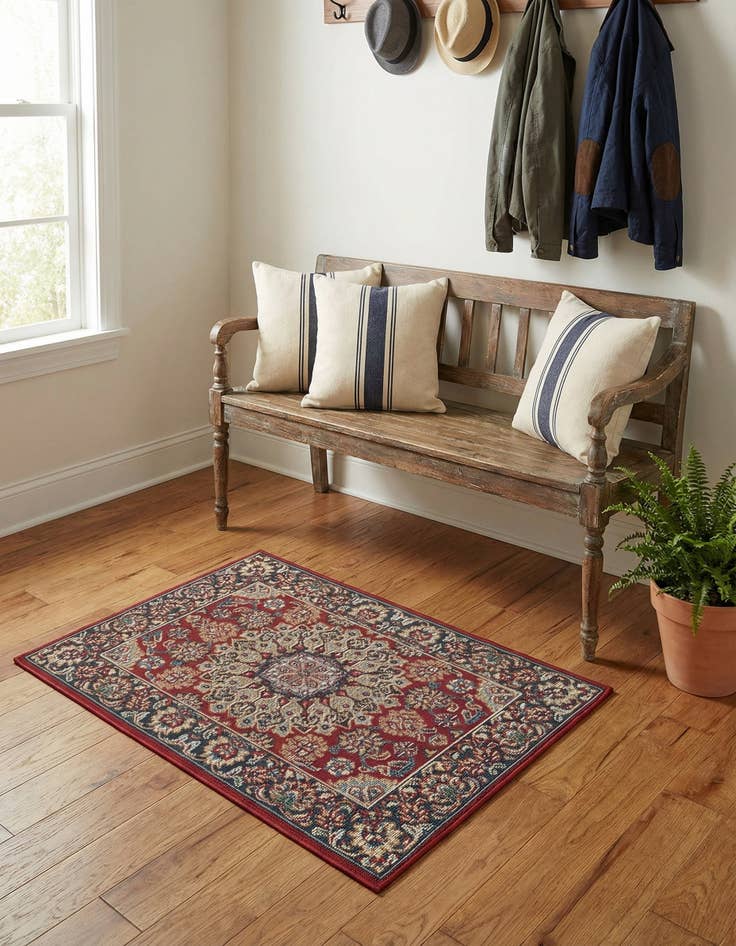 Detail image of  2' x 3' 1  Washable Traditional Indoor / Outdoor Rug