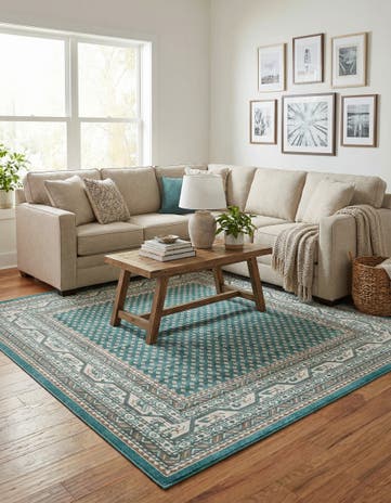 Turquoise SoHo Square Rug
