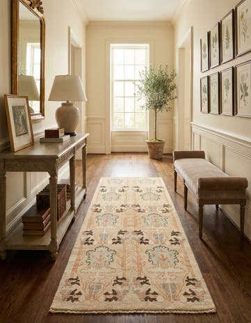 4' 4 x 8' Hand Knotted Oushak Wool Runner Rug