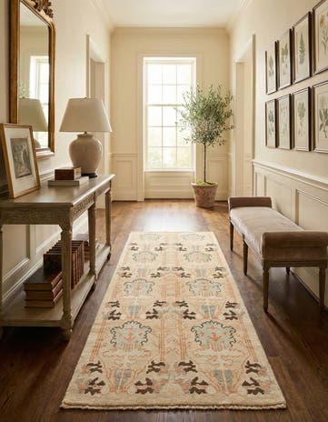 4' 4 x 8' Hand Knotted Oushak Wool Runner Rug