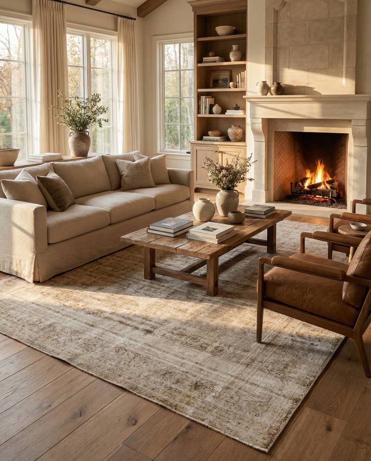 Detail image of 9' 5 x 12' 9 Hand Knotted Ultra Vintage Wool Rug