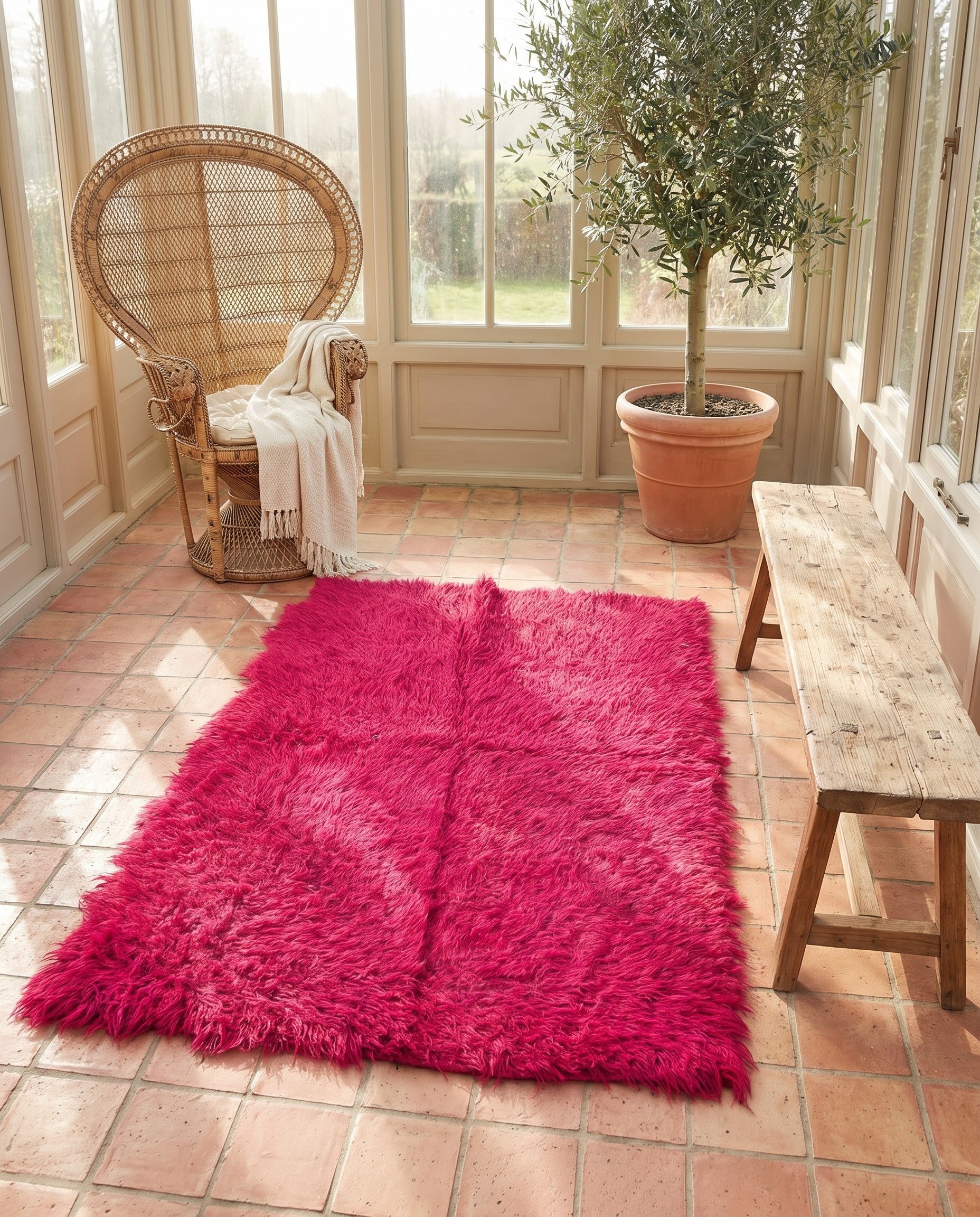 3' 10 x 6' 6 Hand Knotted Moroccan Wool Rug