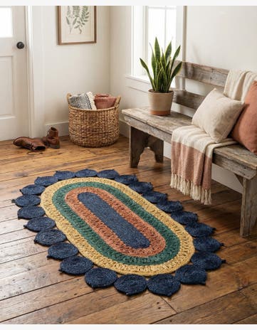3' 1 x 5' 1 Handmade Braided Jute Oval Rug