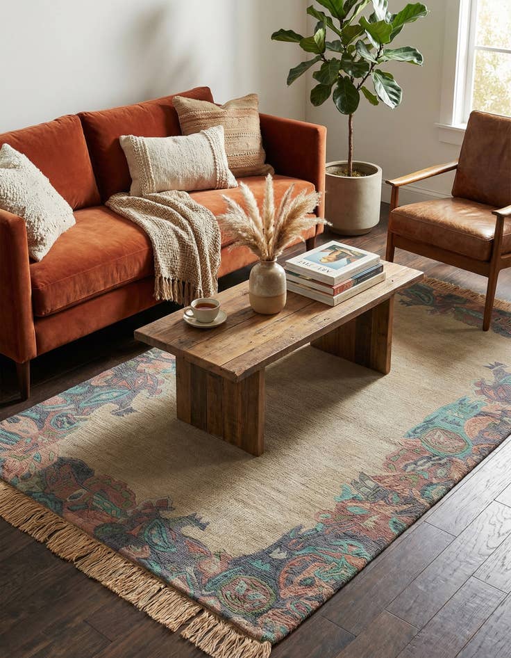 Detail image of 3' 2 x 5' 4  Hand Knotted Tibet Wool Rug