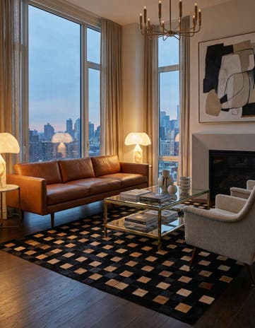 8' x 9' 11 Cowhide - Patchwork Rug