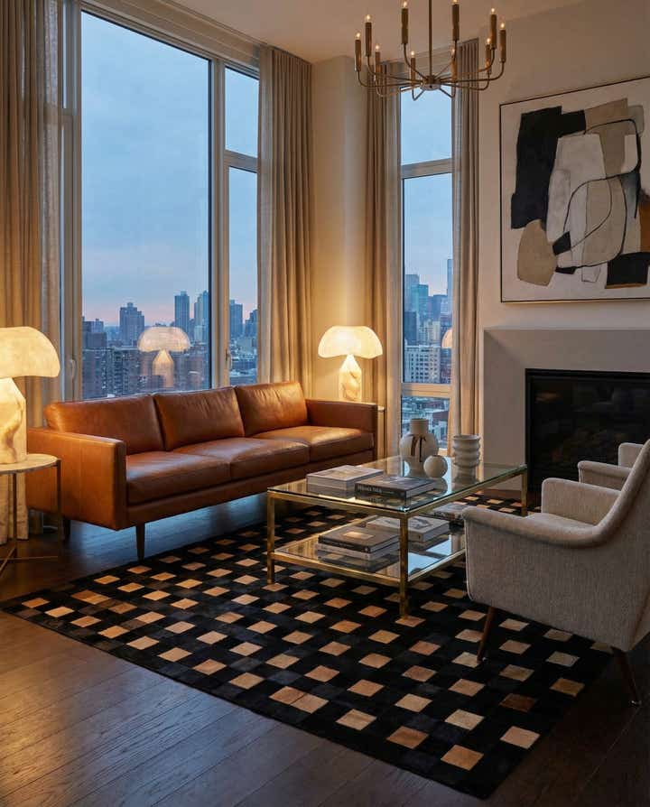 8' x 9' 11 Cowhide - Patchwork Rug