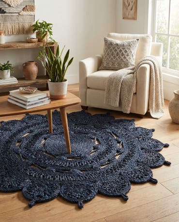  3' 1 x 3' 1  Hand Braided Jute Round Rug