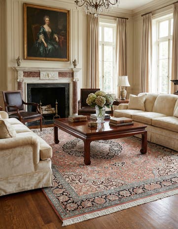 6' 11 x 9' 10 Hand Knotted Kashmir Oriental Rug