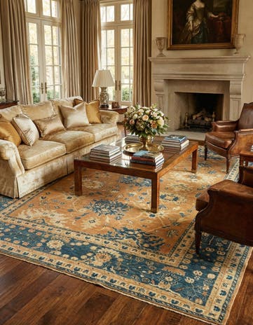 8' 10 x 11' 6 Hand Knotted Oushak Wool Rug
