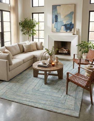 8' x 10' 7 Hand Knotted Moroccan Wool Rug