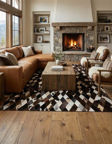 5' 10 x 8' Cowhide - Patchwork Rug