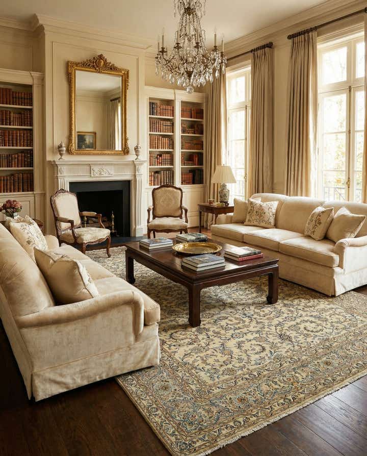 10' x 15' 11 Hand Knotted Kashan Persian Wool Rug