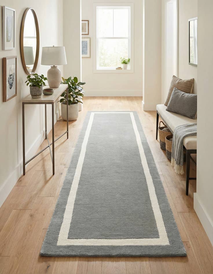 Detail image of  3' 3 x 12' Jill Zarin Border Wool Runner Rug