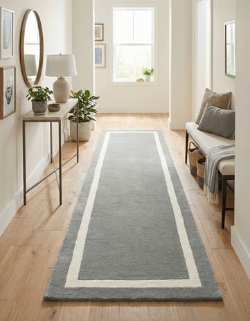 3' 3 x 12' Jill Zarin Border Wool Runner Rug