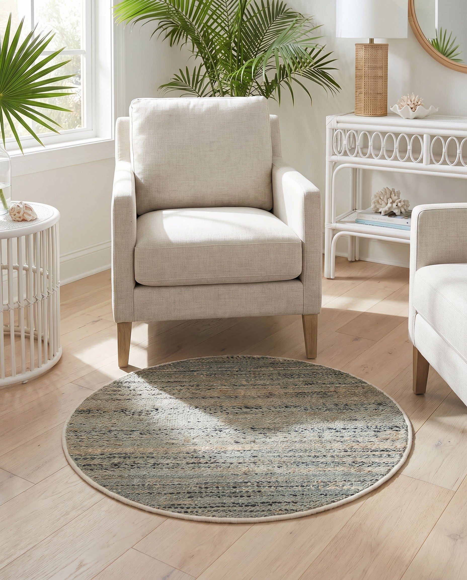3' 1 x 3' 1 Hand Woven Palm Beach Jute Round Rug