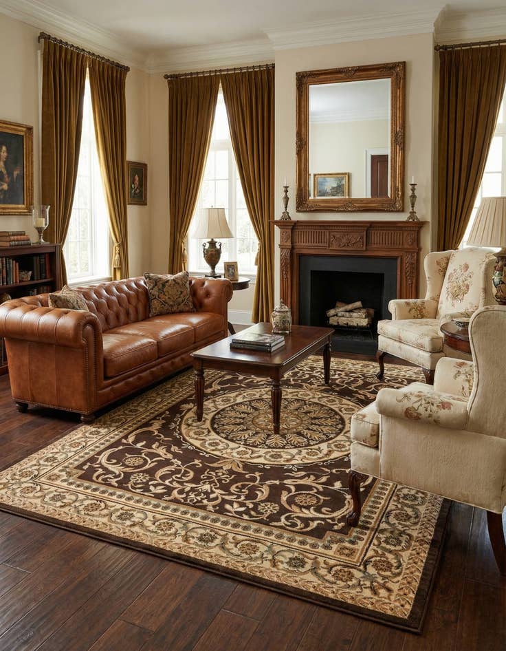 Detail image of 9' x 12' Classic Aubusson Rug