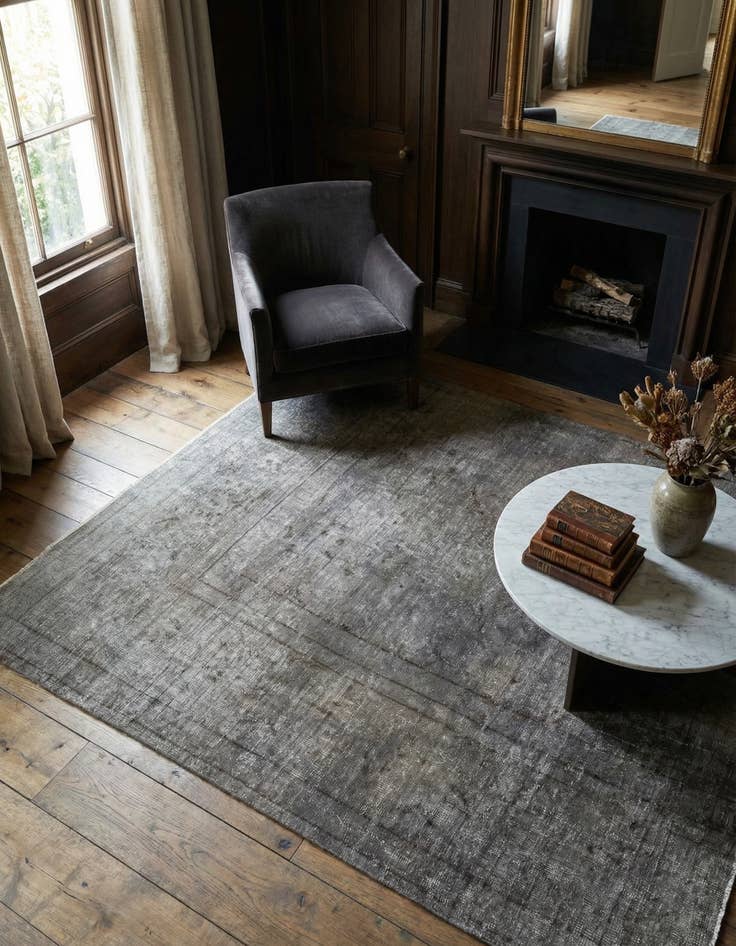 Detail image of 4' 8 x 5' 1  Hand Knotted Vintage Royal Persian Wool Square Rug