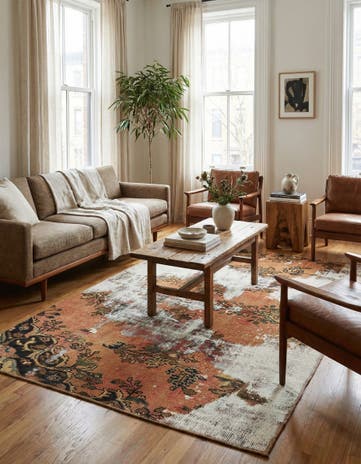 4' 4 x 6' 6 Hand Knotted Ultra Vintage Persian Wool Rug