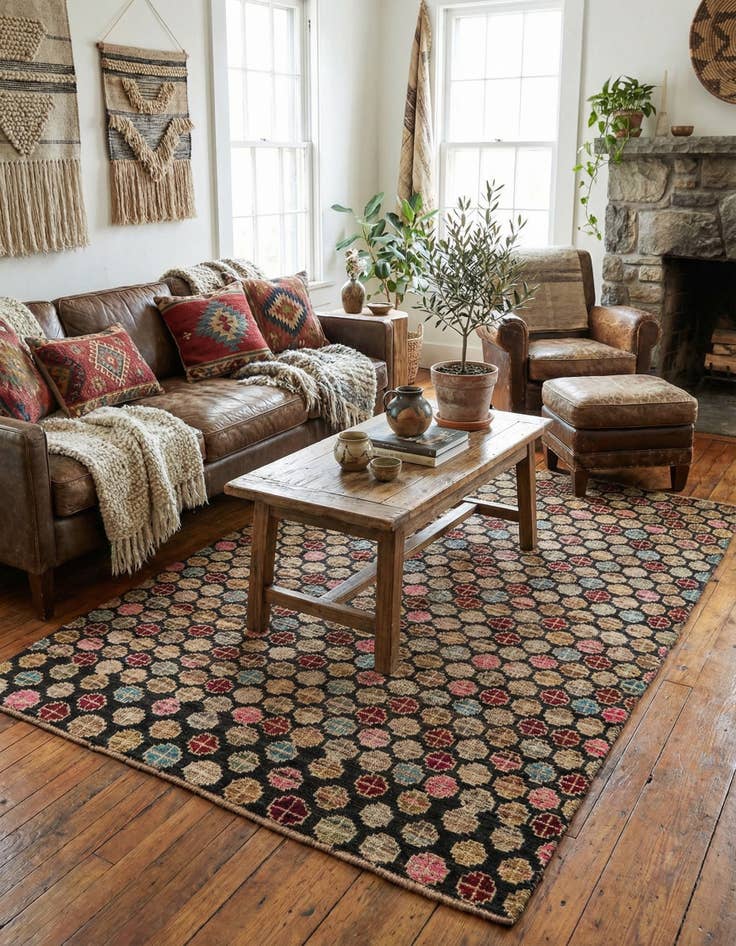 Detail image of 5' 3 x 8' 3  Hand Knotted Balouch Wool Rug