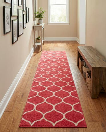  2' x 13' Lattice Frieze Runner Rug