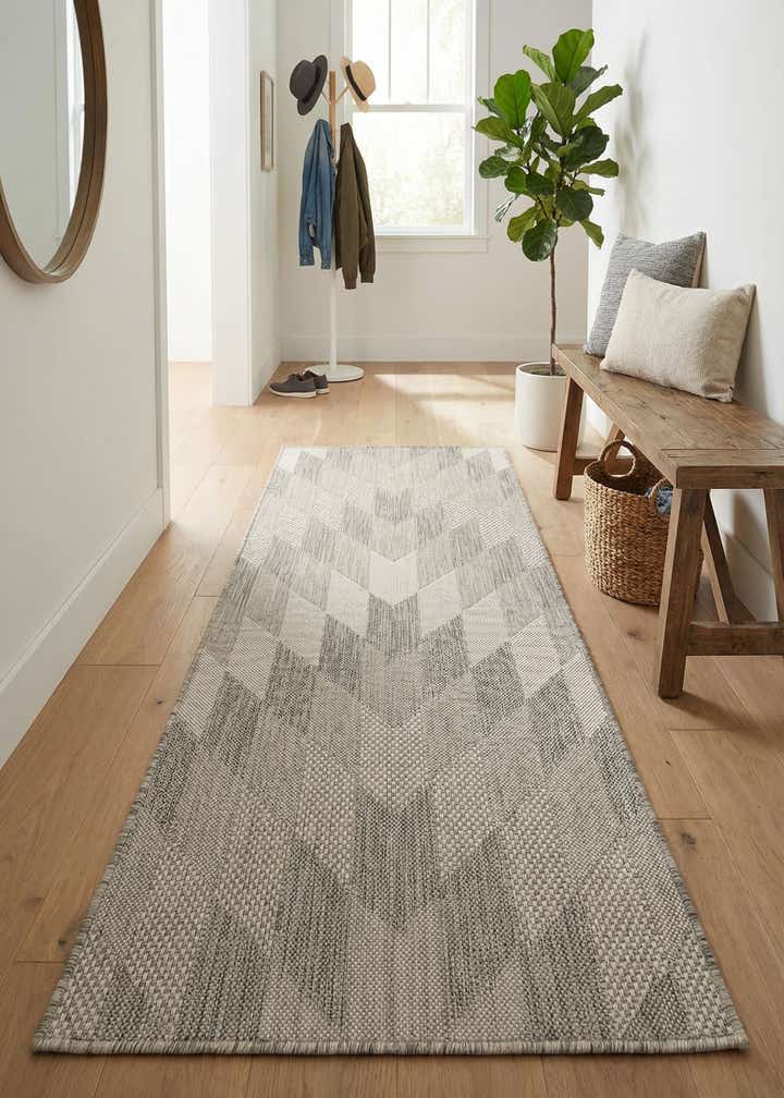 2' x 5' 3 Easy-Clean Modern Indoor / Outdoor Runner Rug