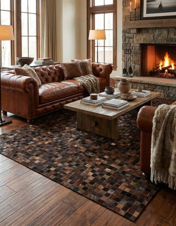 5' 2 x 7' 10 Cowhide Stocks Rug