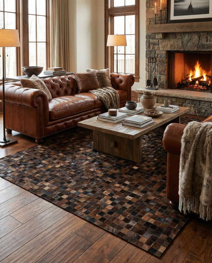 5' 2 x 7' 10 Cowhide Stocks Rug